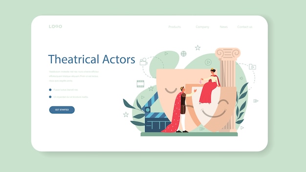 Banner web de actor y actriz o página de destino