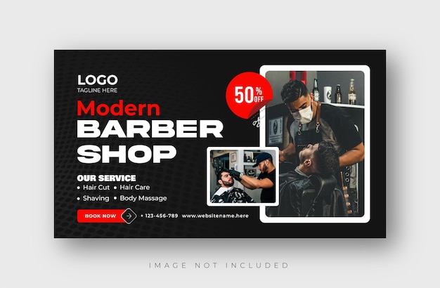 Banner de la web de la barbería limpia