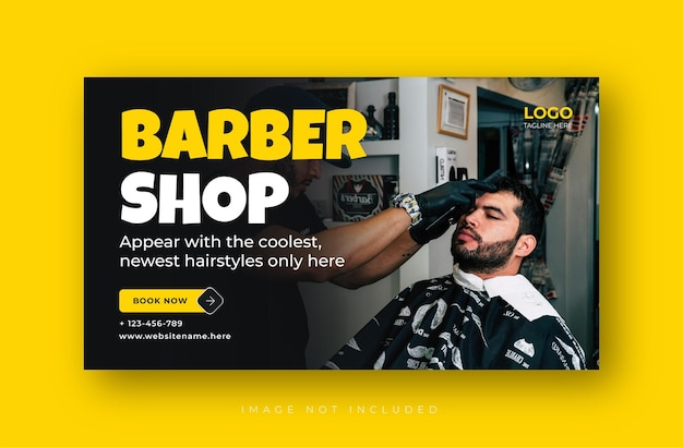 Banner en la web de una barbería moderna