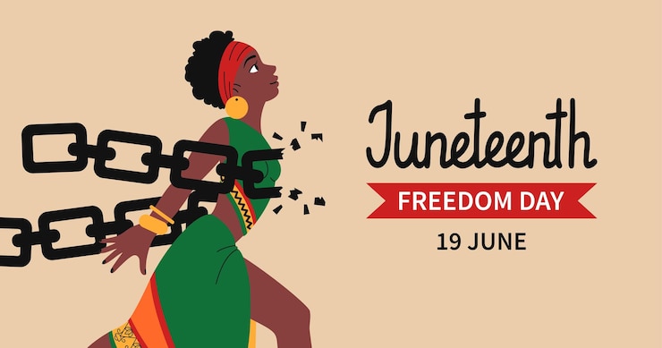 Vector banner web del día de la libertad del 19 de junio día de la independencia afroamericano
