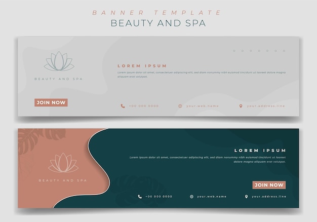 Banner web para diseño de publicidad de belleza y spa en fondo femenino