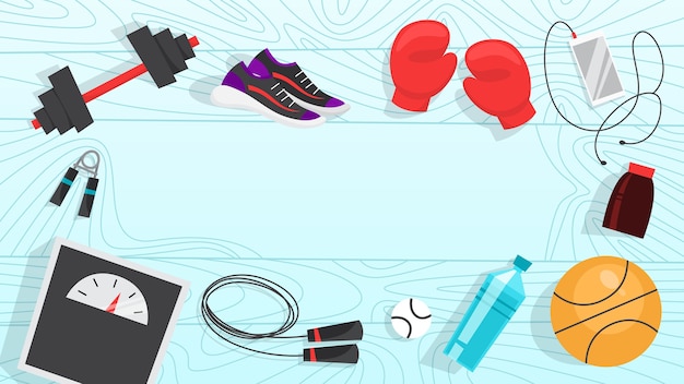 Banner de web de ejercicio deportivo. Hora de ponerse en forma y hacer ejercicio