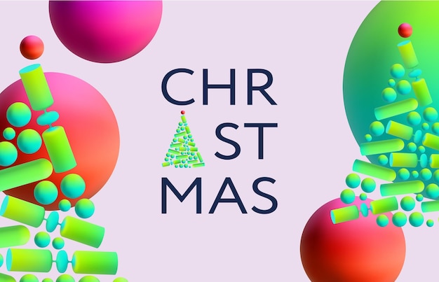 Banner web de Feliz Navidad Diseño de Navidad moderno y moderno con elementos de superposición 3d imagen vectorial