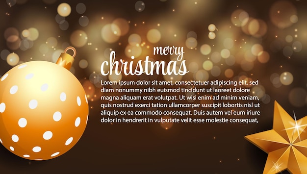 Banner de web de feliz navidad con fondo de elementos tradicionales de letras de vacaciones vector premium