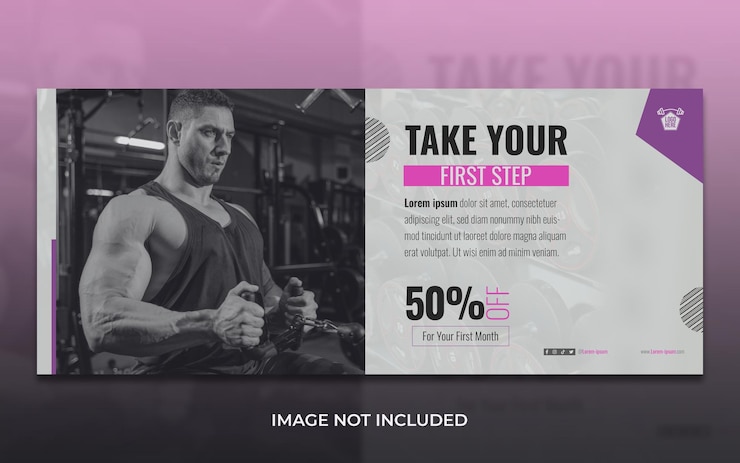 Banner web de Fitness Revolution Plantilla de gimnasio Fitness