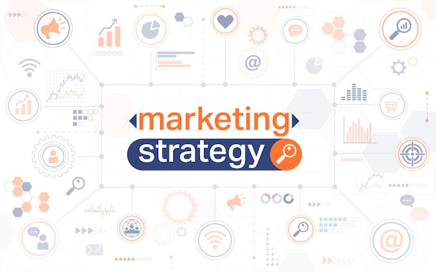 Banner web horizontal de estrategia de marketing