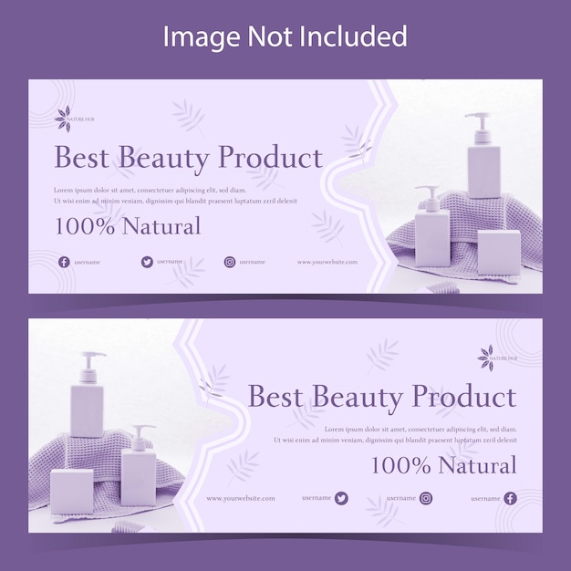 Vector banner web instagram y facebook ad banner para cosméticos y productos de belleza set