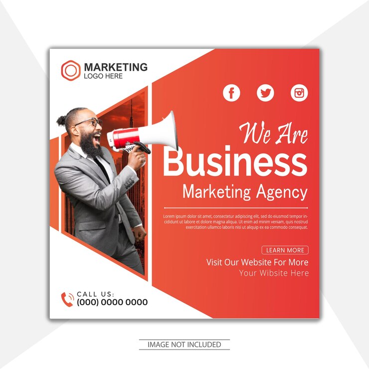 Banner web de marketing digital y plantilla de publicación en redes sociales
