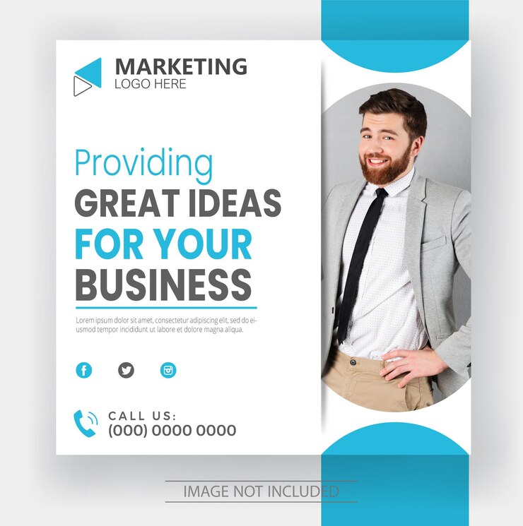 Banner web de marketing digital y plantilla de publicación en redes sociales
