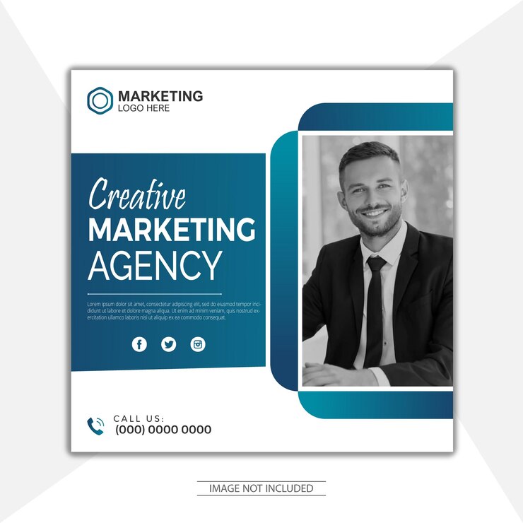 banner web de marketing digital y publicación en redes sociales