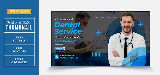 Vector banner web médico en miniatura excepcional para dentistas y atención médica o portada de facebook