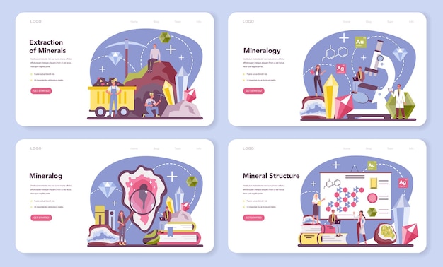 Banner web mineralogista o conjunto de página de destino