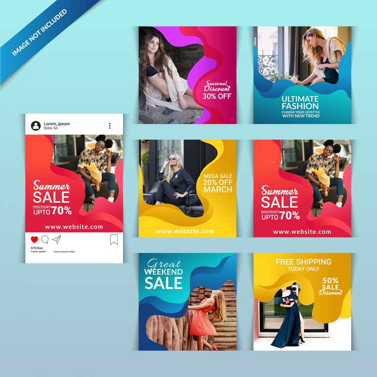 Vector banner web de moda para redes sociales.