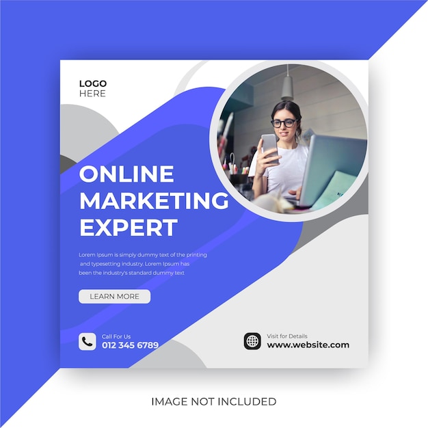 Banner web de negocios de agencia de marketing digital y plantilla de banner de publicación de redes sociales