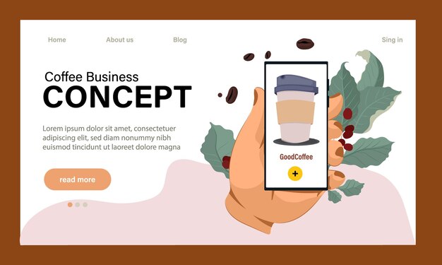 Banner web o página de inicio de Barista. Camarero haciendo una taza de café caliente. Trabajador de cafetería haciendo