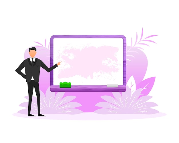 Banner web plano con gente de educación Ilustración de vector plano