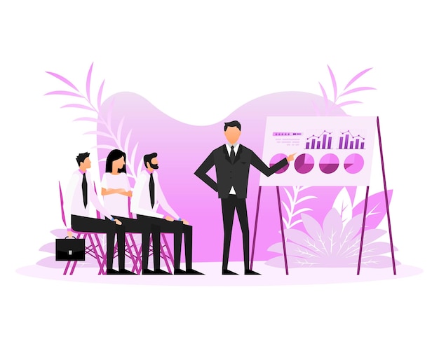 Banner web plano con gente de educación Ilustración de vector plano