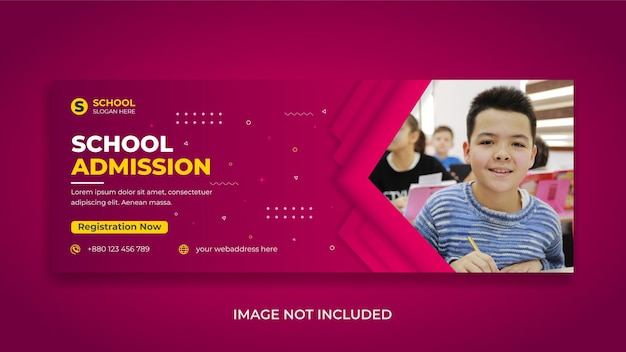 Banner de web de portada de Facebook de redes sociales de educación para niños de regreso a la escuela