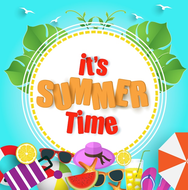 Banner de web de promoción de venta de verano.