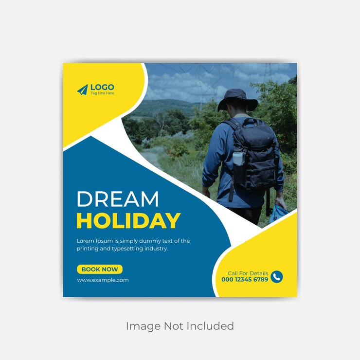 Banner web de publicación de redes sociales de hodiday de viaje