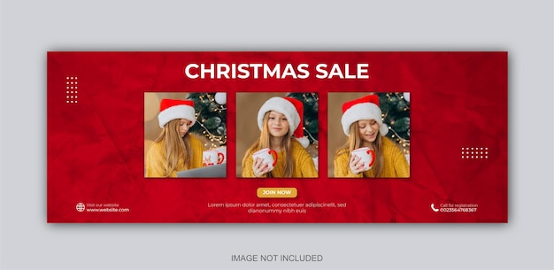 Banner de web de publicación de redes sociales de venta de navidad