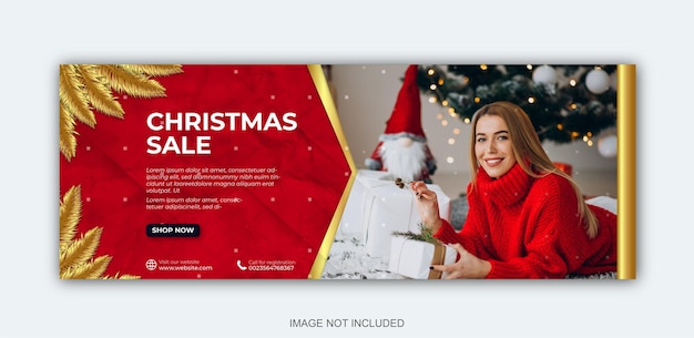 Banner de web de publicación de redes sociales de venta de navidad