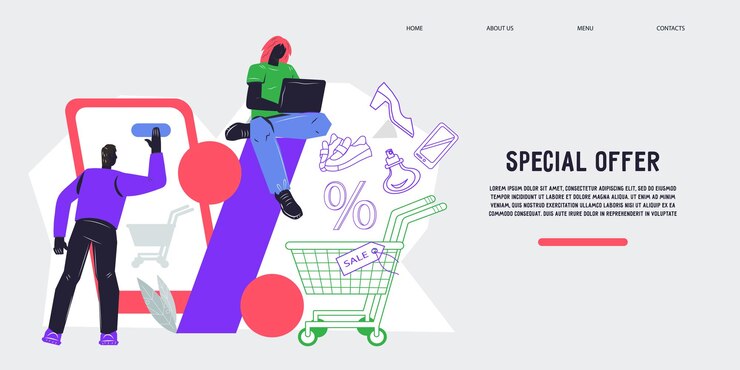 Vector banner web de publicidad promocional de venta de tienda de descuento y oferta especial
