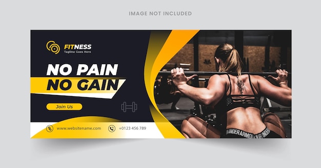 Banner web y redes sociales de fitness