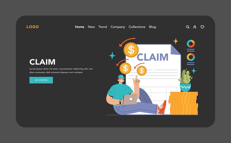 Vector banner web de seguros o página de aterrizaje modo oscuro o nocturno seguridad de la vida y la propiedad atención médica y