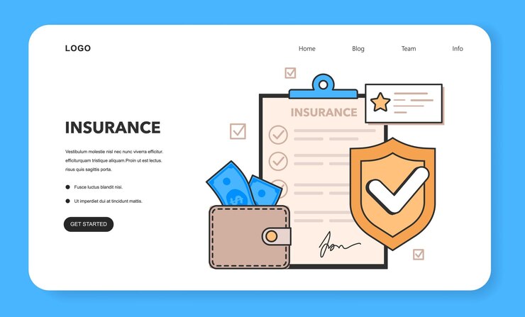 Vector banner web de seguros o página de destino seguridad y protección