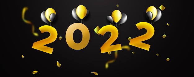 Vector banner web de texto de año nuevo 2022