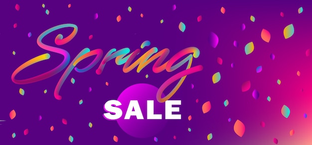 Banner web para la venta de primavera de compras.