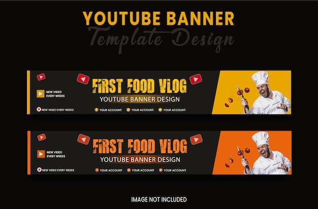 Vector banner de youtube para el canal de vlogging