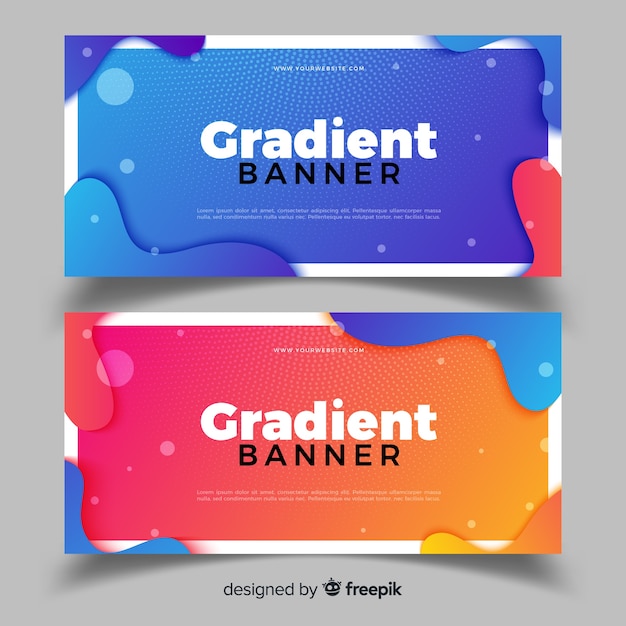 Banners abstractos con diseño de degradado