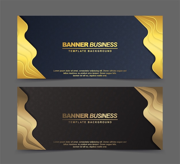 Vector banners abstractos de lujo en oro