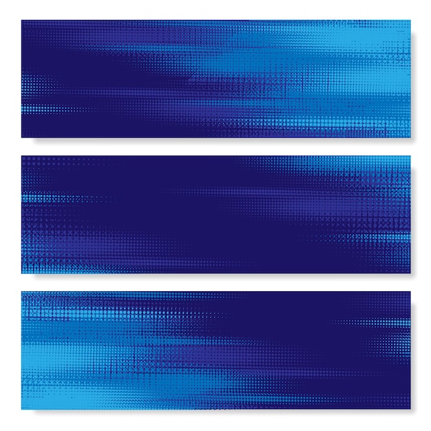 Vector banners abstractos de semitono azul oscuro