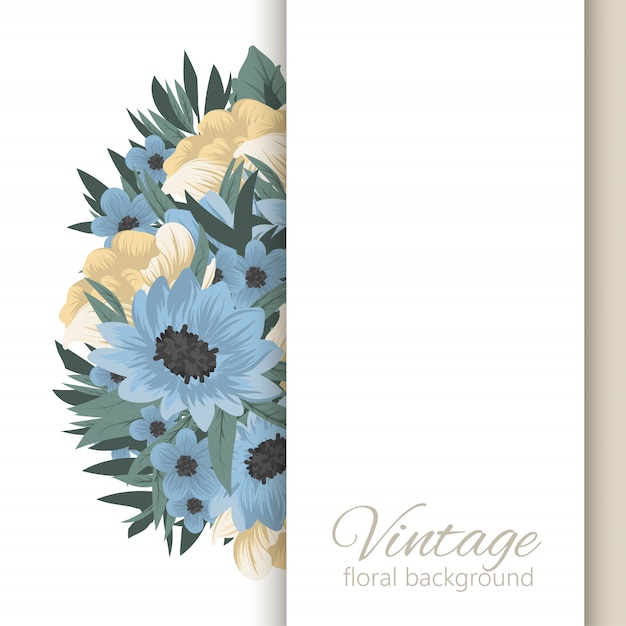 Banners botánicos vintage vector con flor