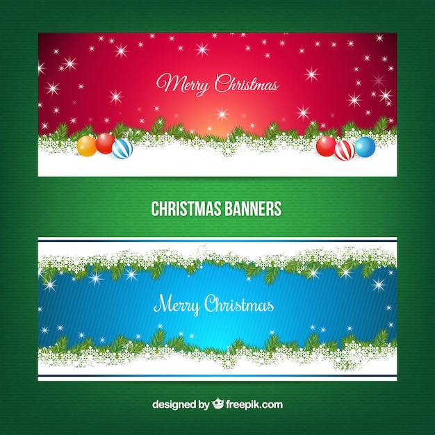 Vector banners brillantes de navidad