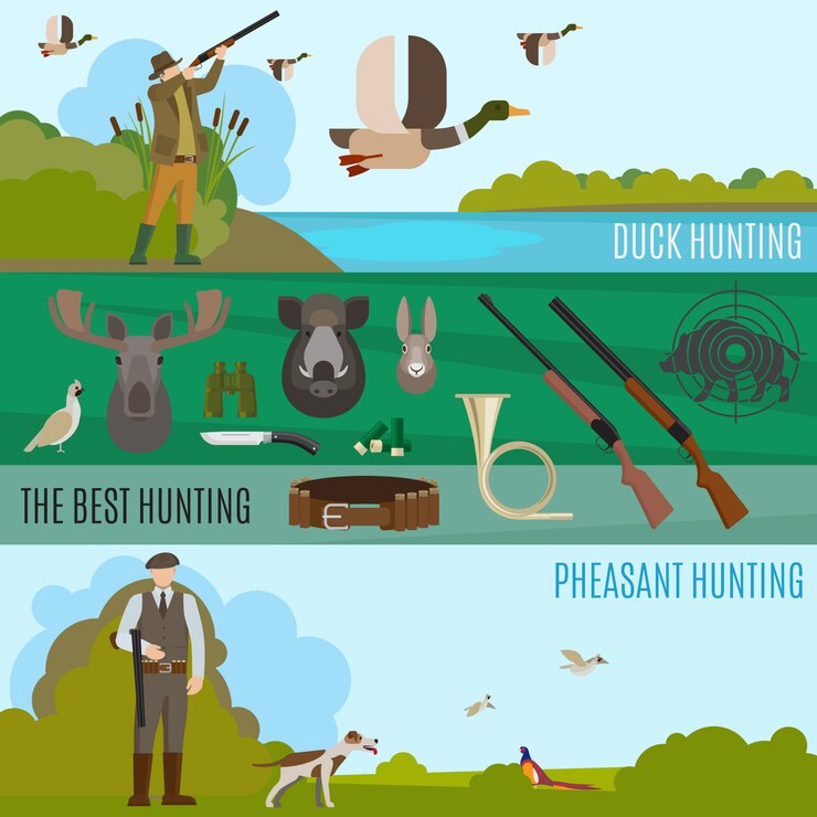 Vector banners de caza
