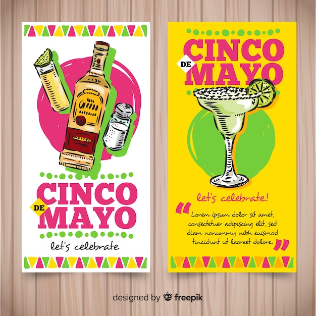 Vector banners del cinco de mayo