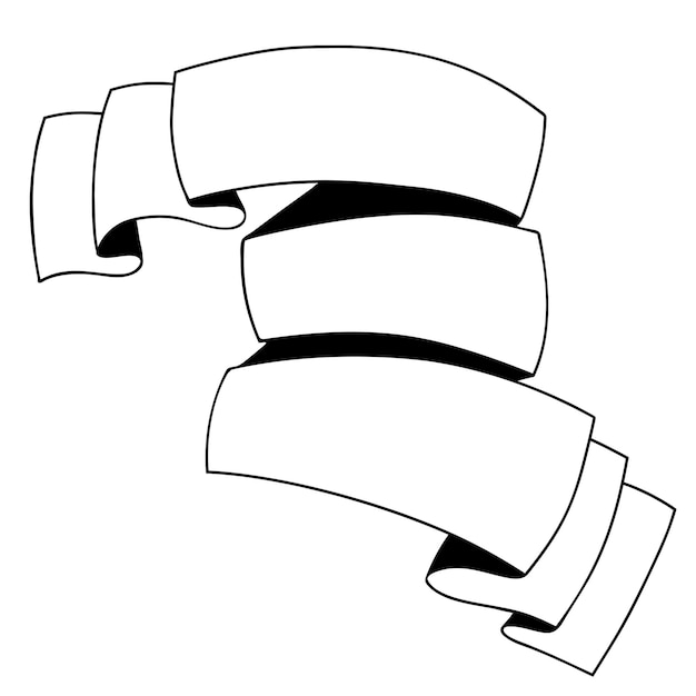 Banners de cinta Vector dibujado a mano garabato lineal