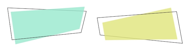 Banners de colores geométricos en la ilustración de vector de estilo plano aislado en blanco