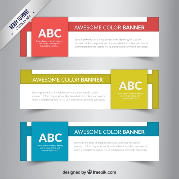 Vector banners de colores impresionantes