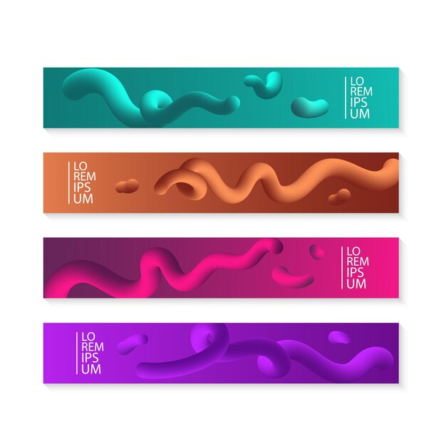 Banners colorido fluido en gradiente.