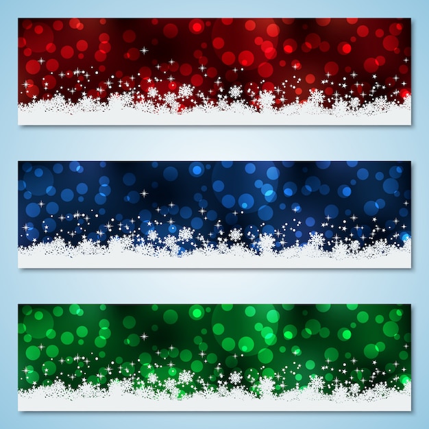 Banners coloridos de Navidad y año nuevo