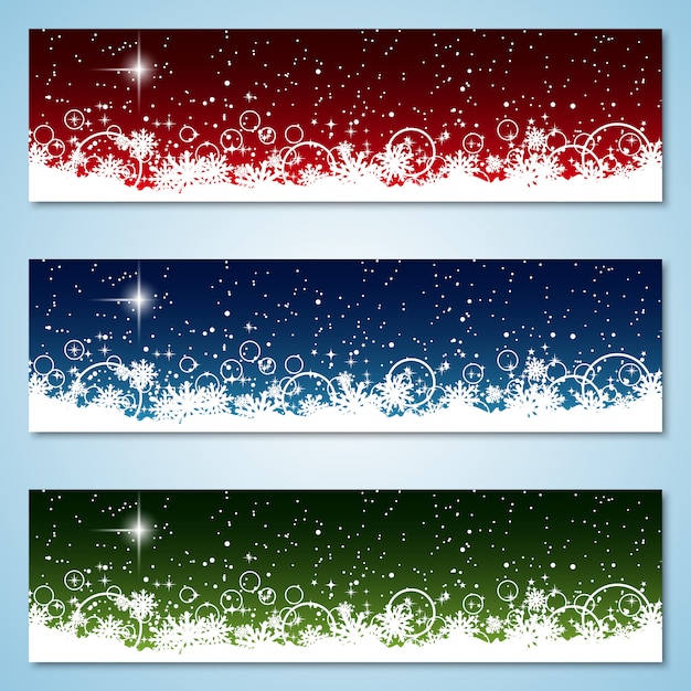 Banners coloridos de Navidad y año nuevo