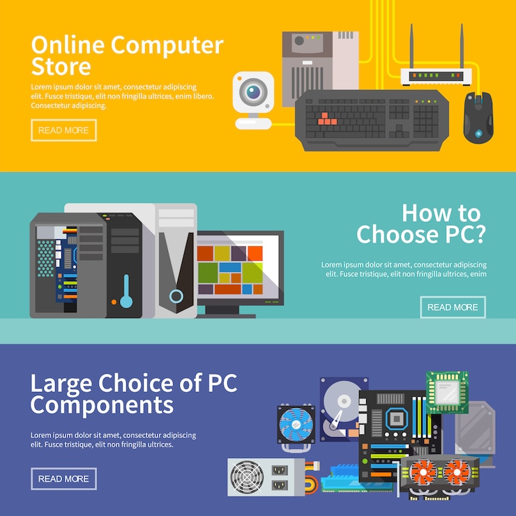 Vector banners de computadora
