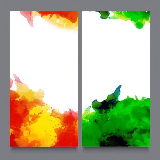 Vector banners decorativos con manchas abstractas