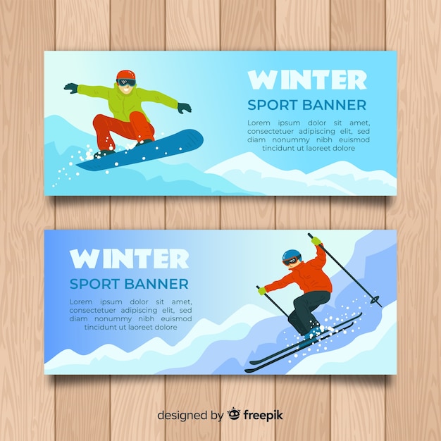 Banners de deporte de invierno