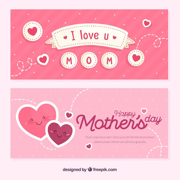 Vector banners del día de la madre en estilo plano